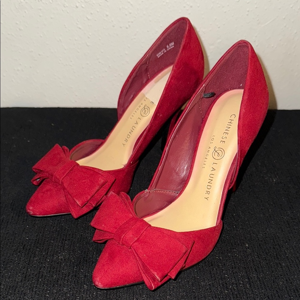 Chinese Laundry Red Stiletto Heels with Pointed Toe